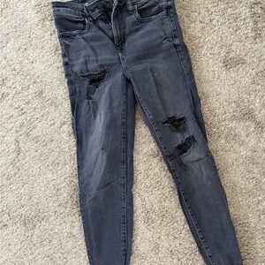 American Eagle Outfitters Black Skinny Jeans Distressed